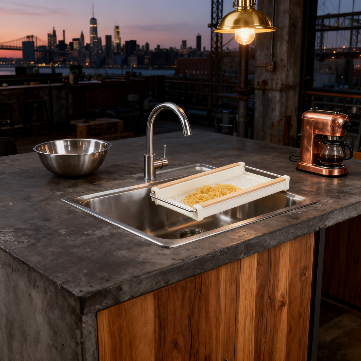 🥬 Expand Your Kitchen Efficiency With A Flexible Sink Colander Designed For Washing, Draining & Organizing
