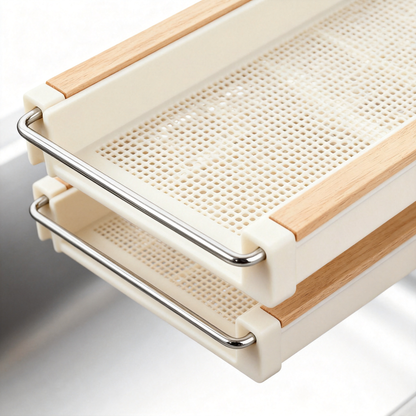 🥬 Expand Your Kitchen Efficiency With A Flexible Sink Colander Designed For Washing, Draining & Organizing