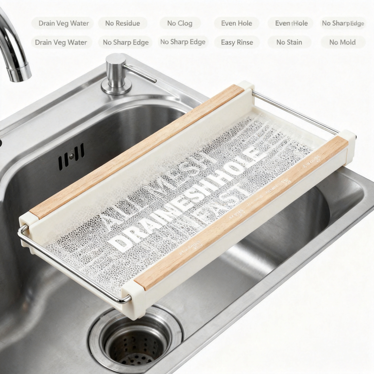 🥬 Expand Your Kitchen Efficiency With A Flexible Sink Colander Designed For Washing, Draining & Organizing