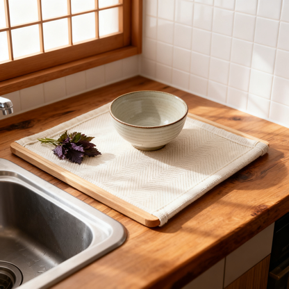 🌿 Keep Your Kitchen Beautiful & Dry — Premium Wooden Edge Absorbent Mat Designed for Cleaner Countertops