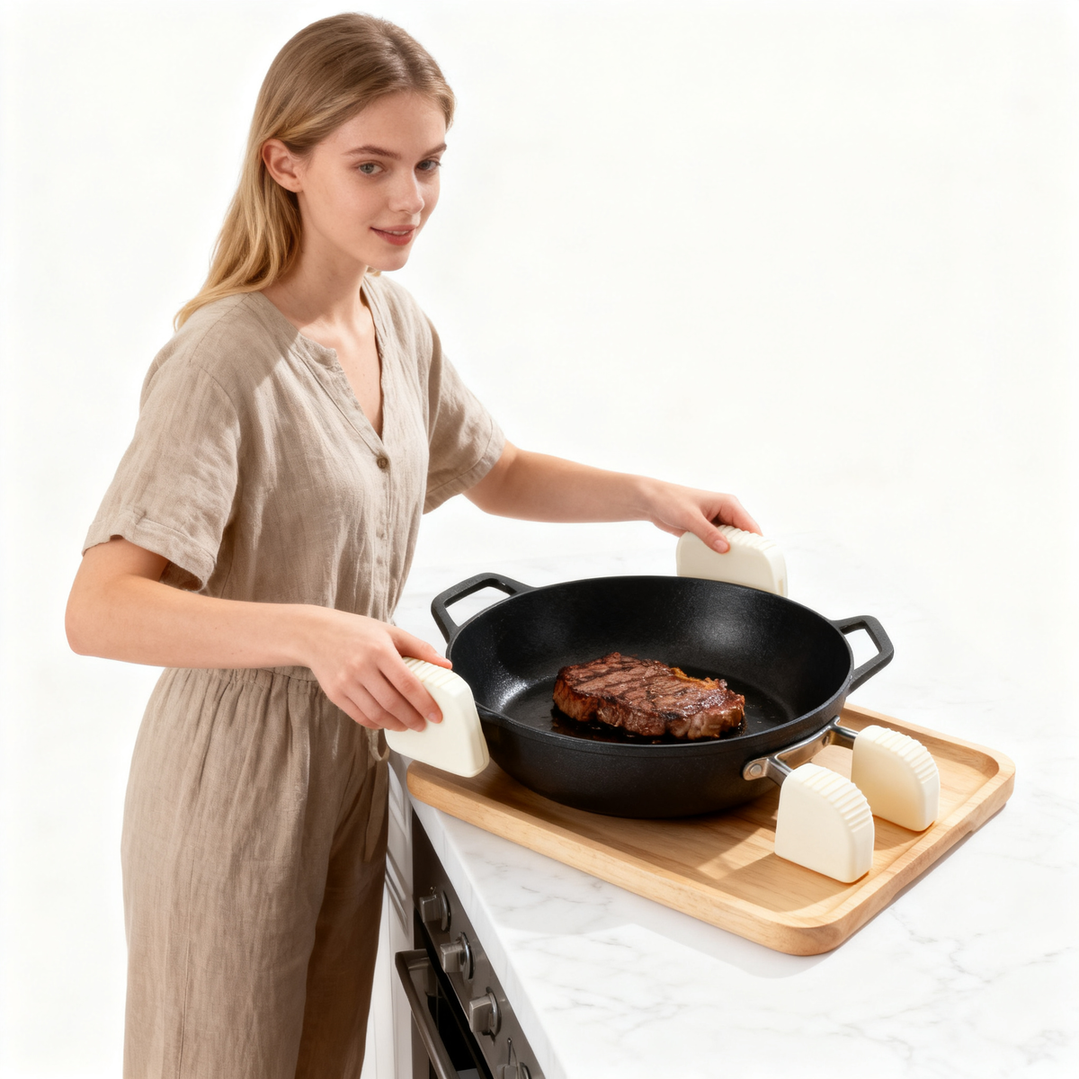 🖐️ No More Hot Handles — Premium Silicone Cast Iron Handle Cover Designed for Safer Cooking