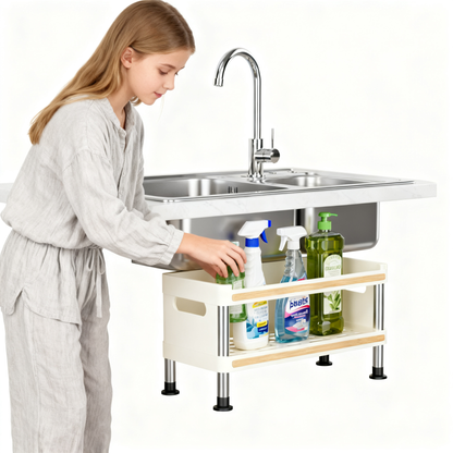 🏠 Maximize Your Kitchen Space — Premium Double Layer Countertop Organizer Rack for a Cleaner & More Efficient Home