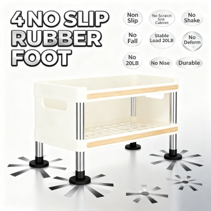🏠 Maximize Your Kitchen Space — Premium Double Layer Countertop Organizer Rack for a Cleaner & More Efficient Home