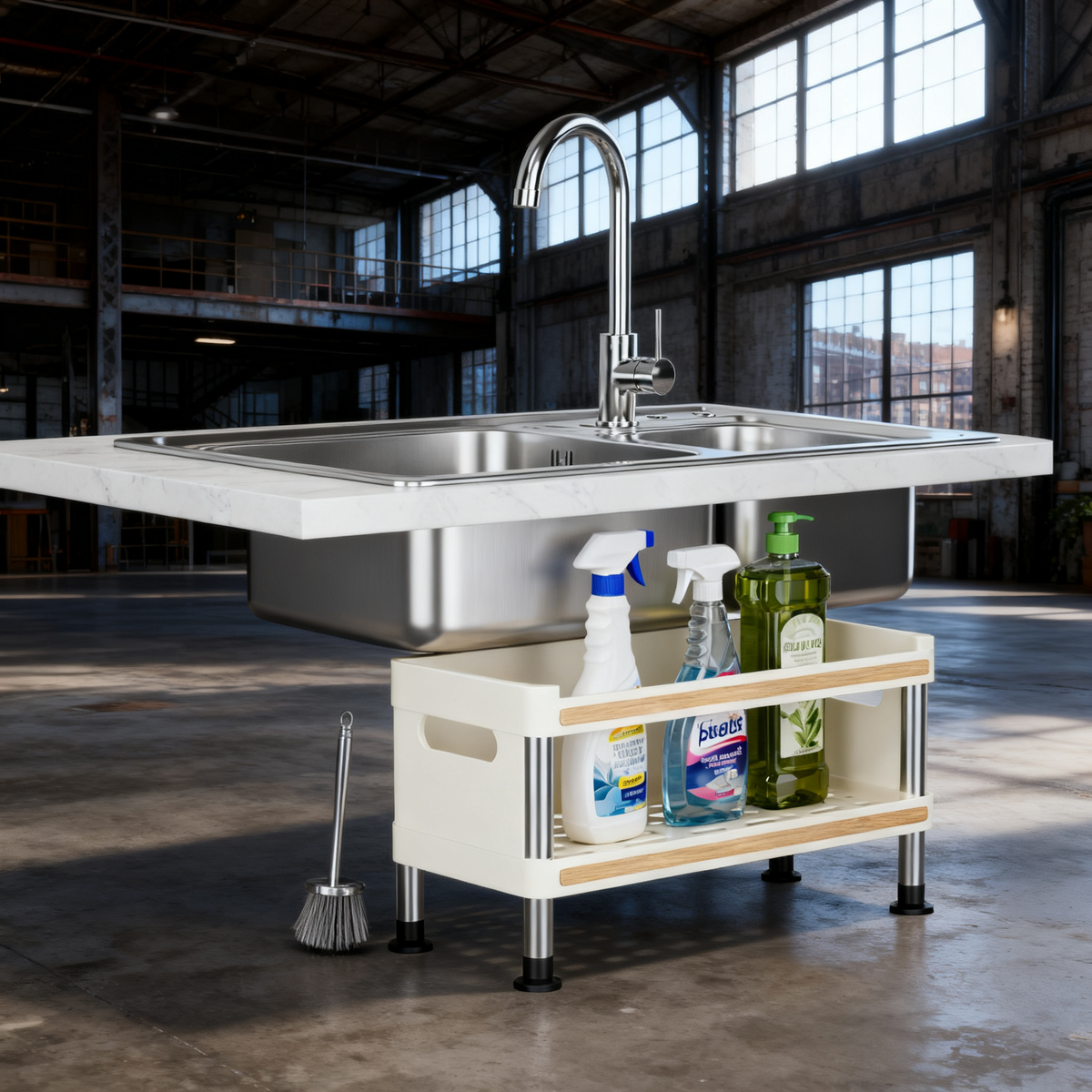 🏠 Maximize Your Kitchen Space — Premium Double Layer Countertop Organizer Rack for a Cleaner & More Efficient Home