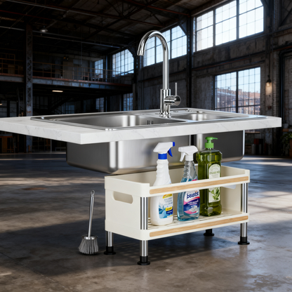 🏠 Maximize Your Kitchen Space — Premium Double Layer Countertop Organizer Rack for a Cleaner & More Efficient Home
