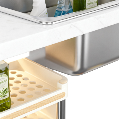 🏠 Maximize Your Kitchen Space — Premium Double Layer Countertop Organizer Rack for a Cleaner & More Efficient Home