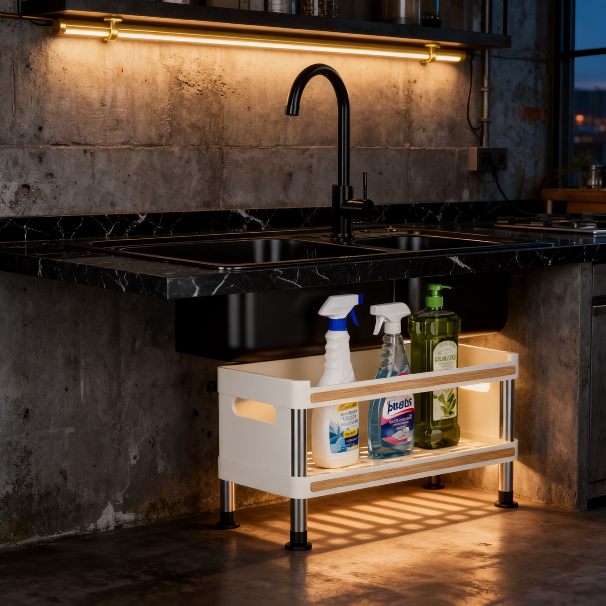 🏠 Maximize Your Kitchen Space — Premium Double Layer Countertop Organizer Rack for a Cleaner & More Efficient Home