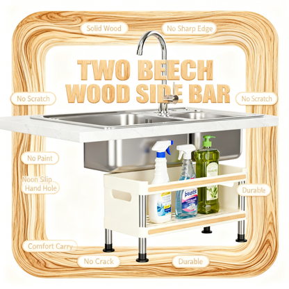 🏠 Maximize Your Kitchen Space — Premium Double Layer Countertop Organizer Rack for a Cleaner & More Efficient Home