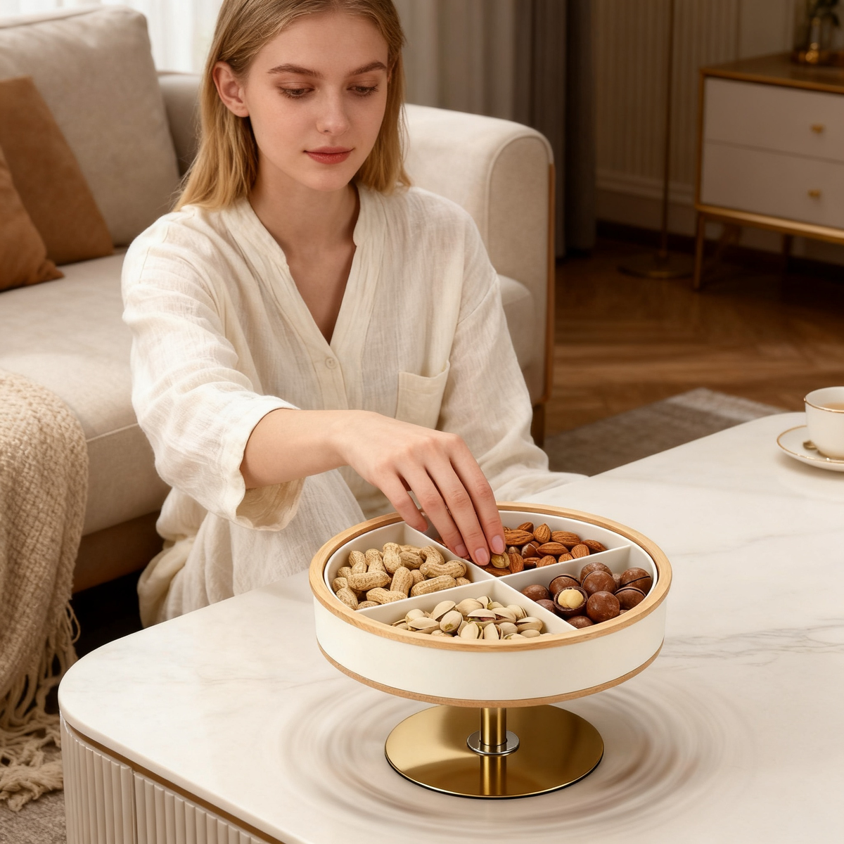 🔄 Effortless Organization at Your Fingertips — 360° Rotating Storage Tray Designed for a Cleaner & Smarter Home
