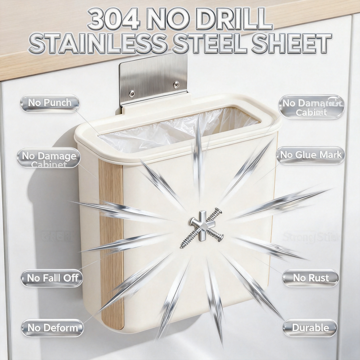 🗑️ A Cleaner Kitchen Starts Here — Wall Mounted Hanging Trash Can Designed for Smarter Space Saving