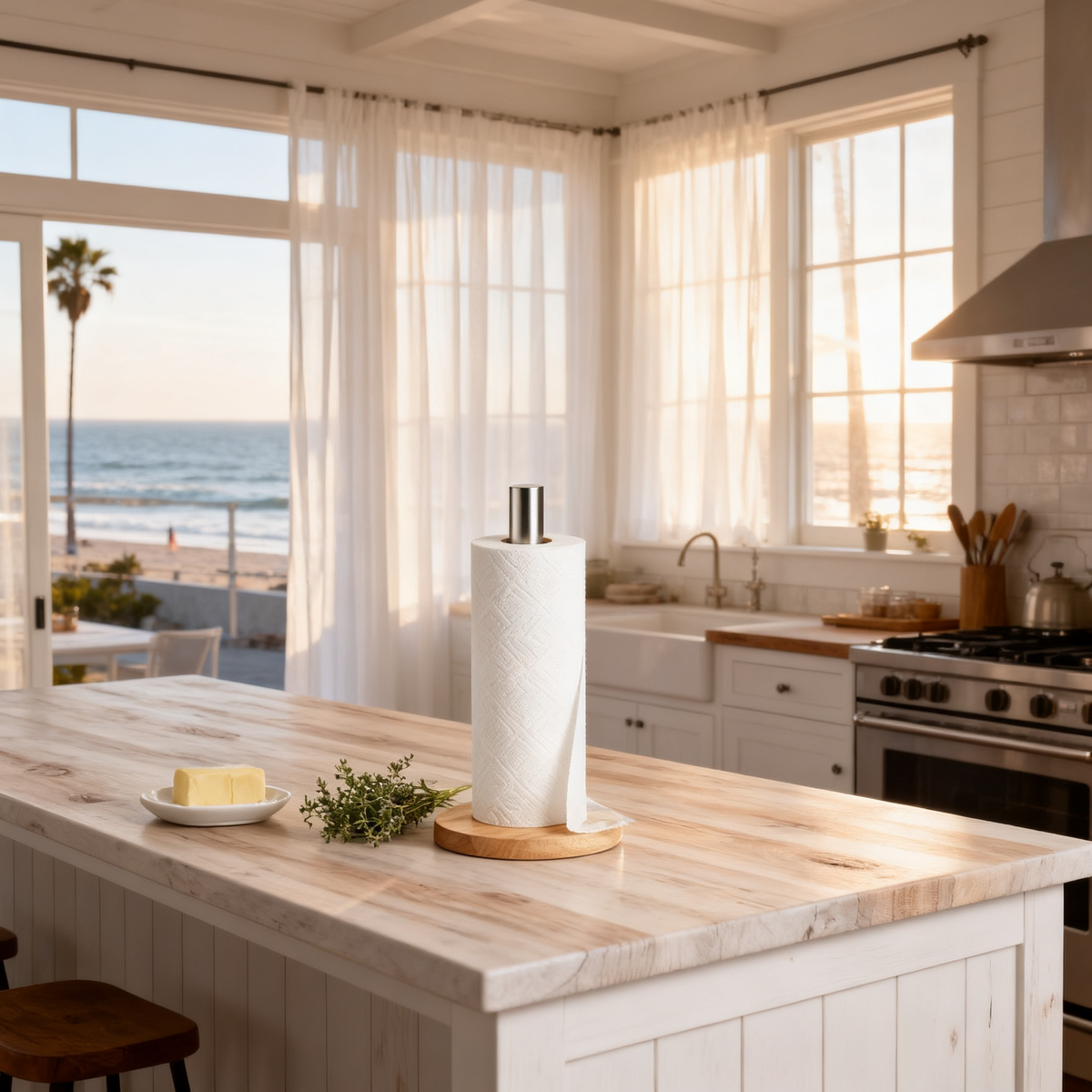 🌿 Minimalist Wooden Paper Towel Holder — A Beautiful Balance of Nature, Function & Modern Kitchen Design