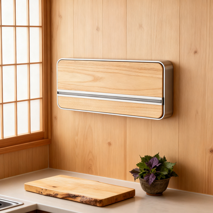 🏡 Wall-Mounted Wooden Paper Towel Holder — Create a Cleaner Kitchen with Smart Space-Saving Storage