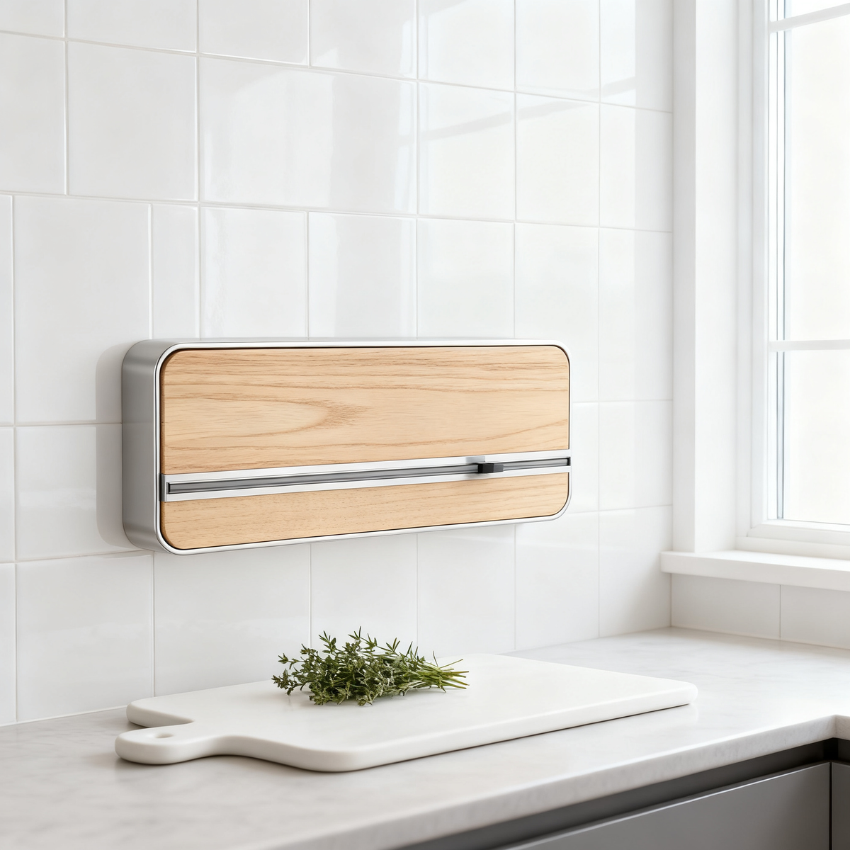 🏡 Wall-Mounted Wooden Paper Towel Holder — Create a Cleaner Kitchen with Smart Space-Saving Storage