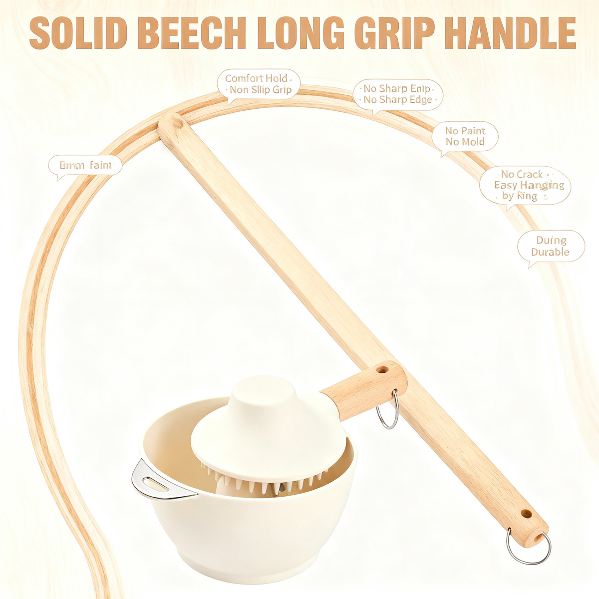 🍋 Fresh Citrus Flavor Made Simple｜A Wooden Handle Lemon Squeezer for Better Homemade Drinks and Cooking