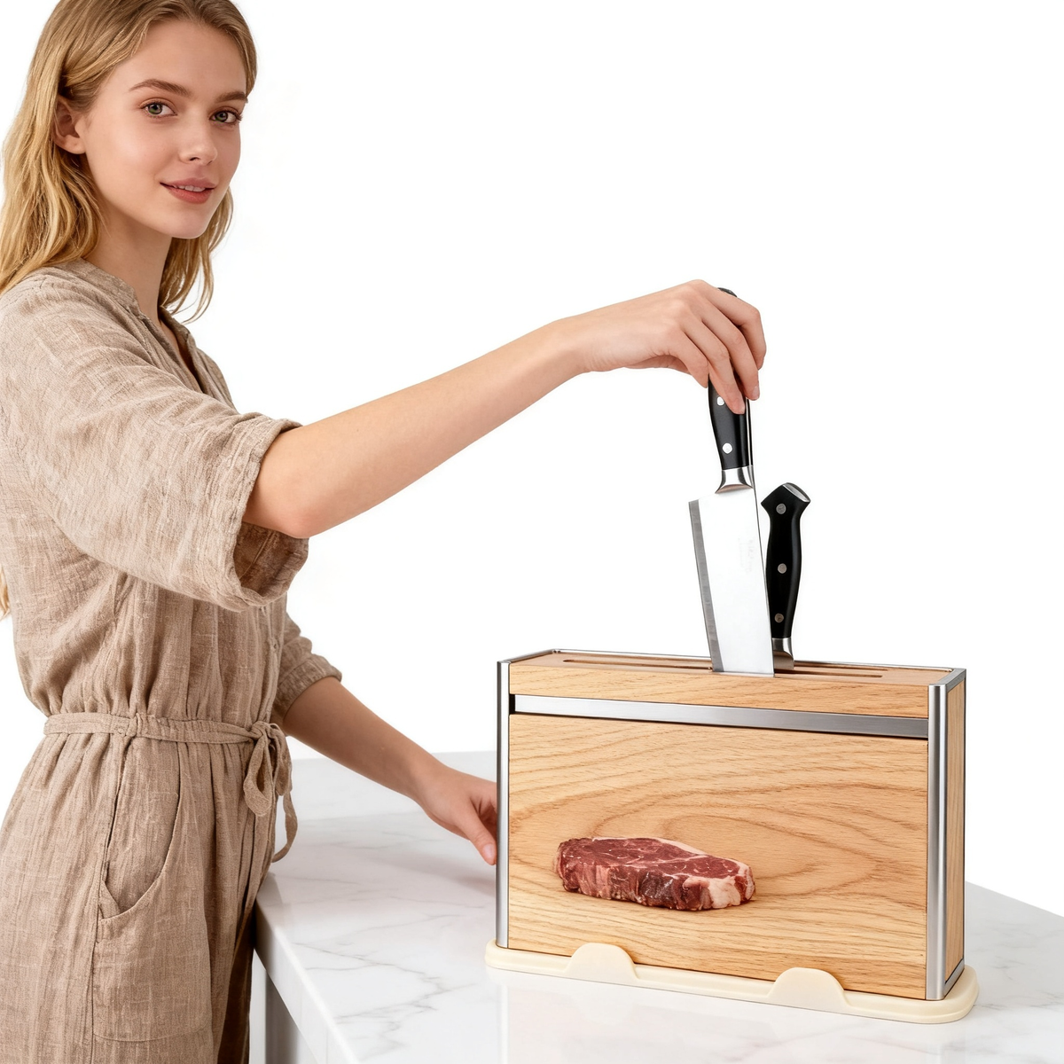 🔪 Wooden Knife Storage Block — A Stylish Organization Solution for a Safer and More Beautiful Kitchen
