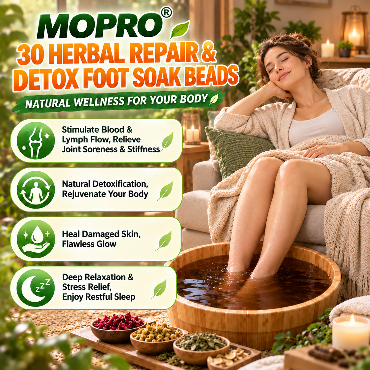 MOPRO® 30 Herbal Repair & Detox Foot Bath Beads🦶 transform your daily foot care routine into a relaxing and enjoyable at-home spa experience🏠🛁