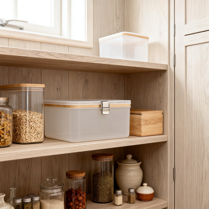 🤎 Add Natural Beauty To Your Kitchen With A Bamboo Lid Storage Box Designed For Elegant Organization