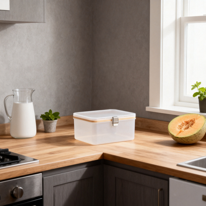 🤎 Add Natural Beauty To Your Kitchen With A Bamboo Lid Storage Box Designed For Elegant Organization