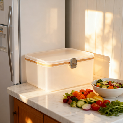 🤎 Add Natural Beauty To Your Kitchen With A Bamboo Lid Storage Box Designed For Elegant Organization